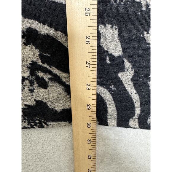 Clara Sun Woo Top Womens Small Black Oatmeal Animal Print Dolman Long Sleeve - Picture 8 of 8